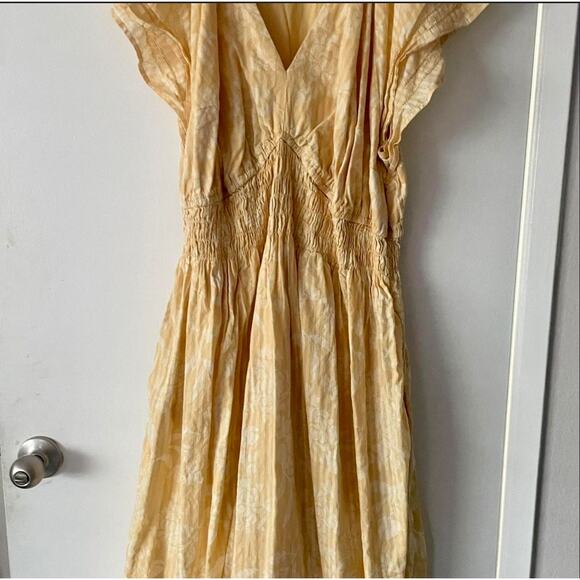Universal Thread Yellow Striped Seersucker Boho Midi Dress with Pockets Size XXL - Picture 2 of 8